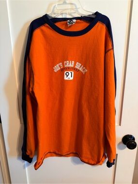 5th & Ocean Orange with Navy Raglan Long-Sleeve Shirt